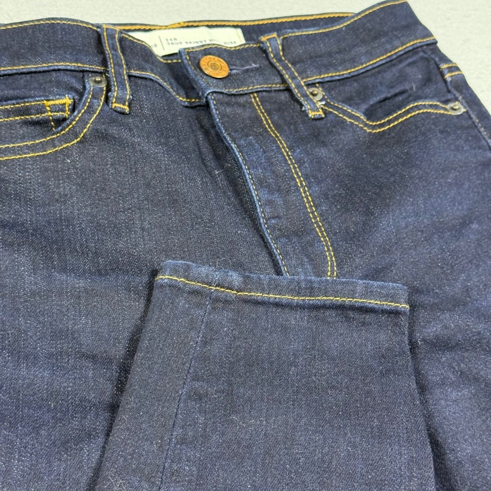 Gap 1969 True Skinny High Rise Jeans Dark Wash Indigo Denim Mens 24R